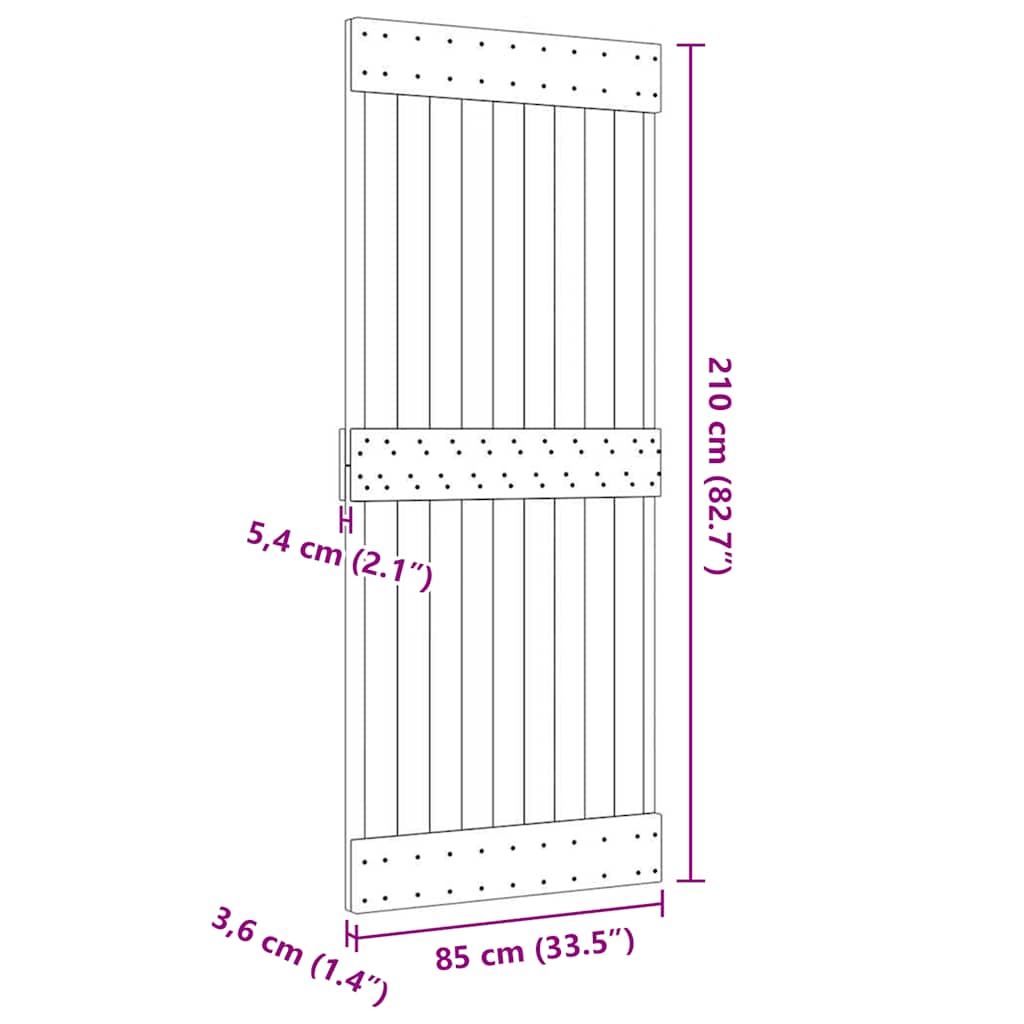 Door NARVIK 85x210 cm Solid Wood Pine