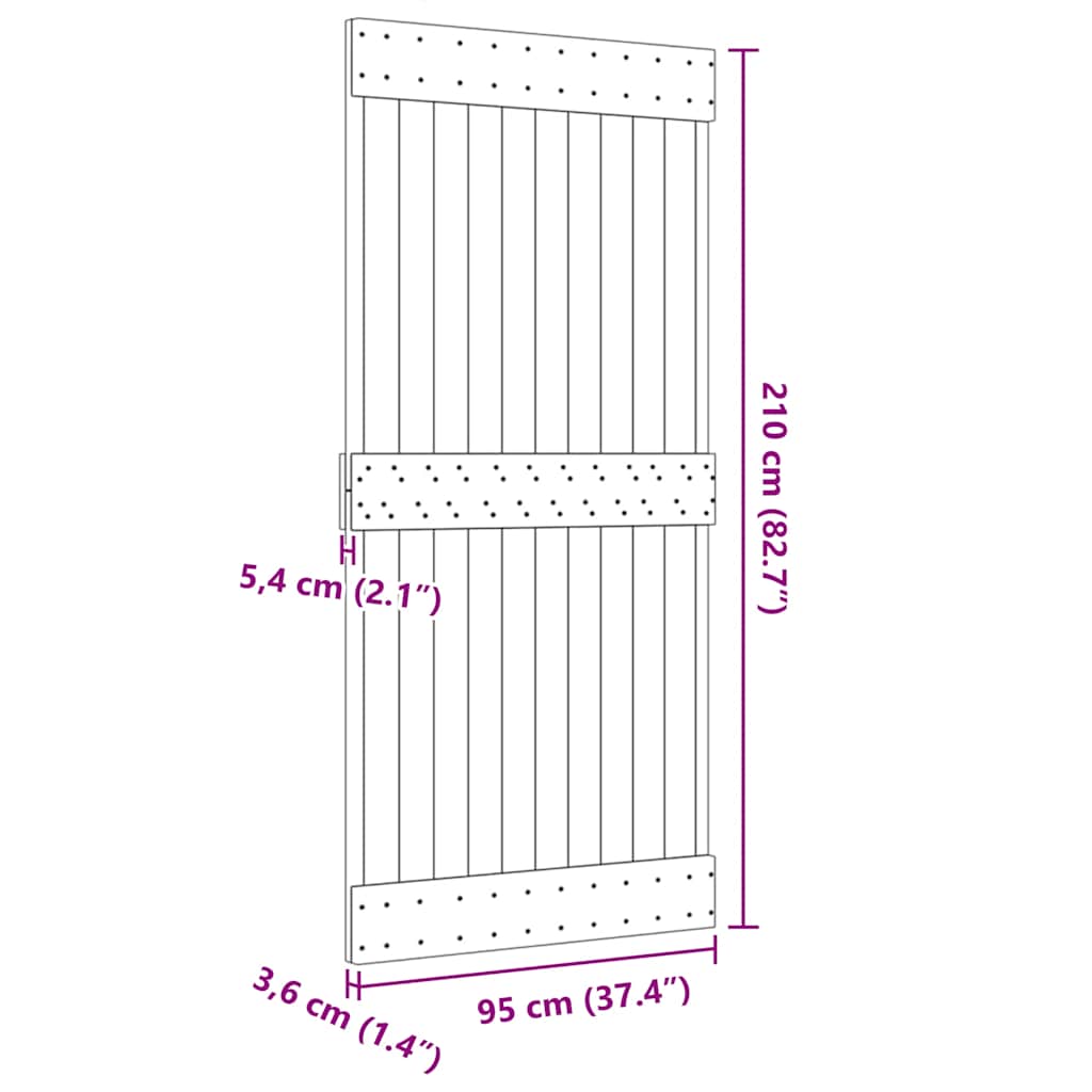 Door NARVIK 95x210 cm Solid Wood Pine