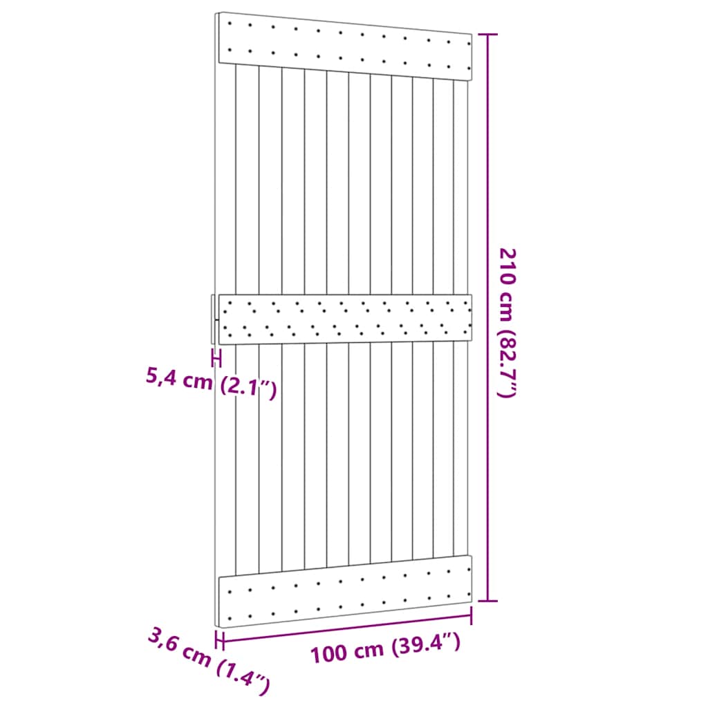 Door NARVIK 100x210 cm Solid Wood Pine