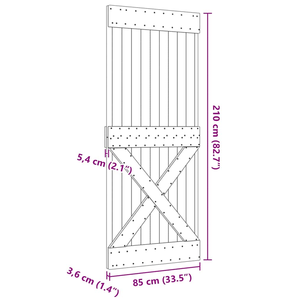 Door NARVIK 85x210 cm Solid Wood Pine