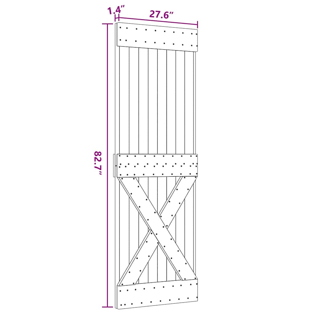 Door NARVIK 70x210 cm Solid Wood Pine
