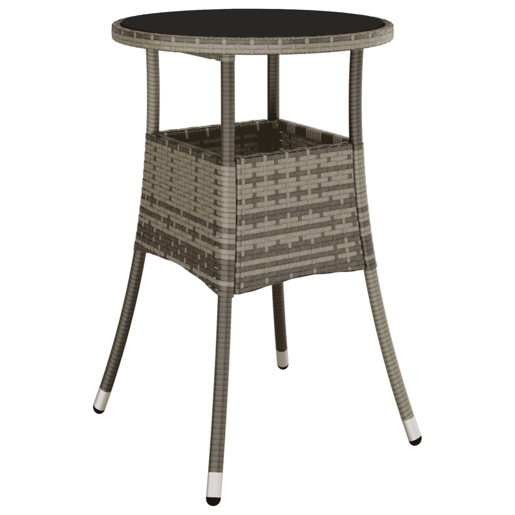 5 Piece Garden Bistro Set with Cushions Black Poly Rattan