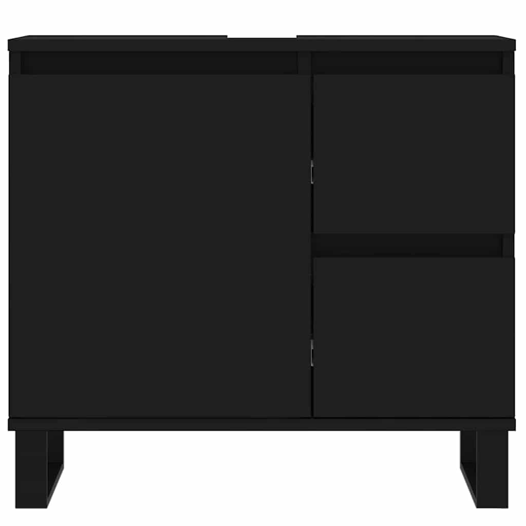 Bathroom Cabinet Black 65x33x60 cm Engineered Wood