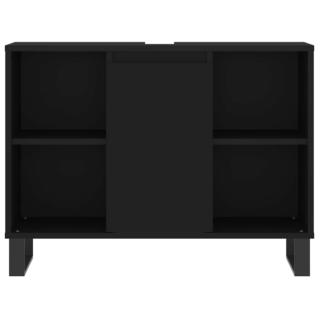 Bathroom Cabinet Black 80x33x60 cm Engineered Wood