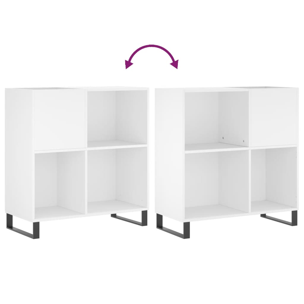 Record Cabinet White 84.5x38x89 cm Engineered Wood