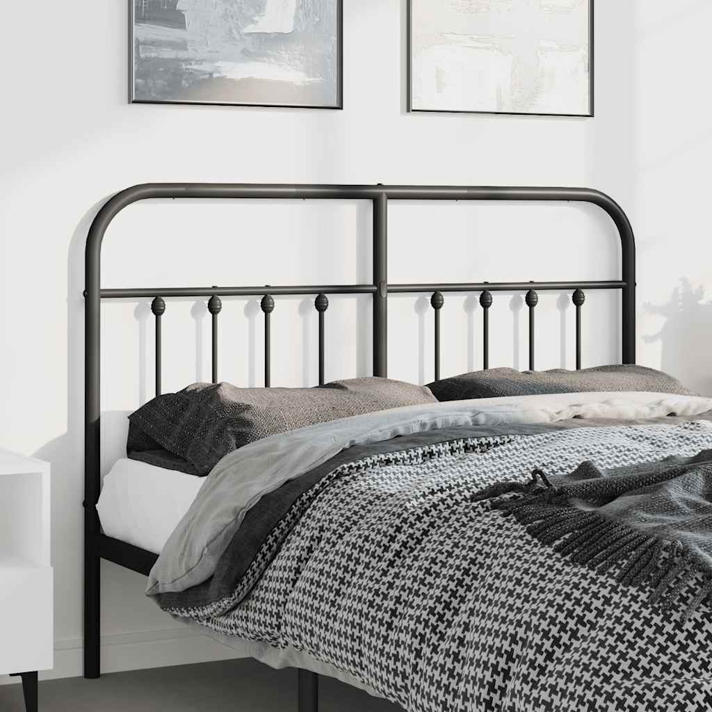 Metal Replace Headboard Black 135 cm