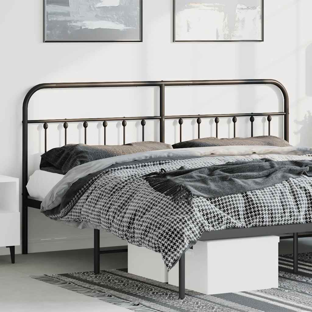 Metal Replace Headboard Black 180 cm