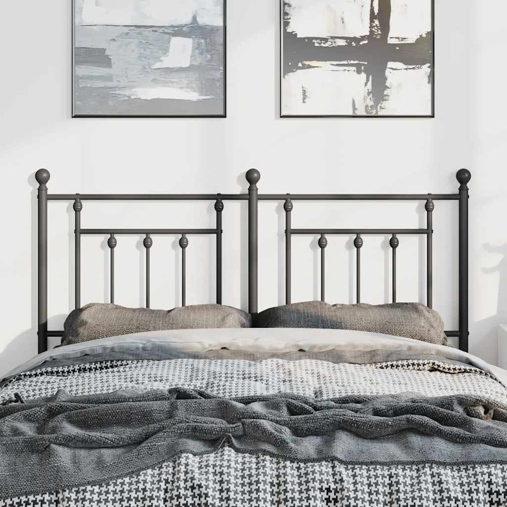 Metal Replace Headboard Black 135 cm