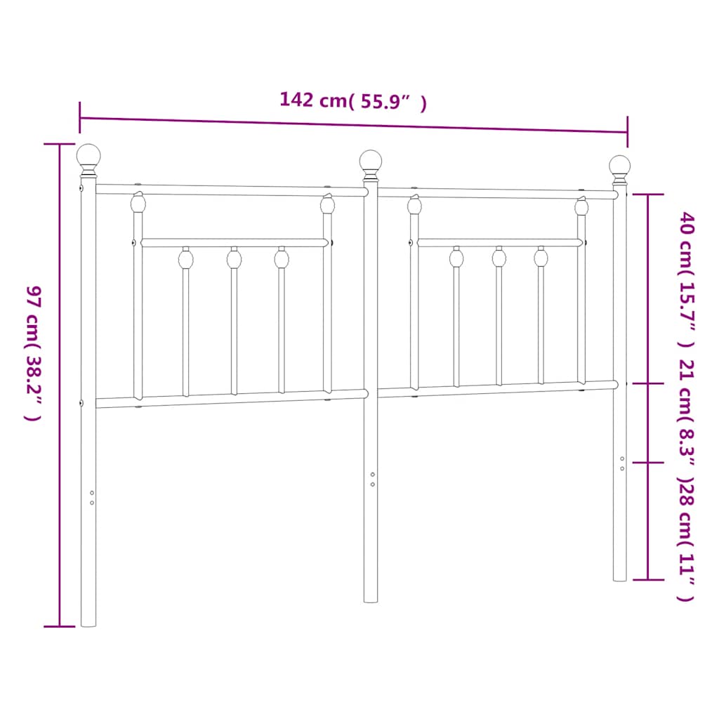 Metal Replace Headboard White 135 cm