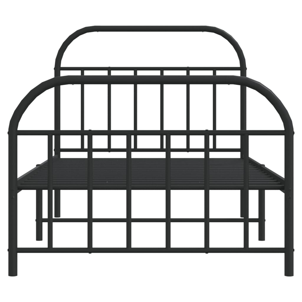 Metal Bed Frame without Mattress with Footboard Black 107x203 cm King Single