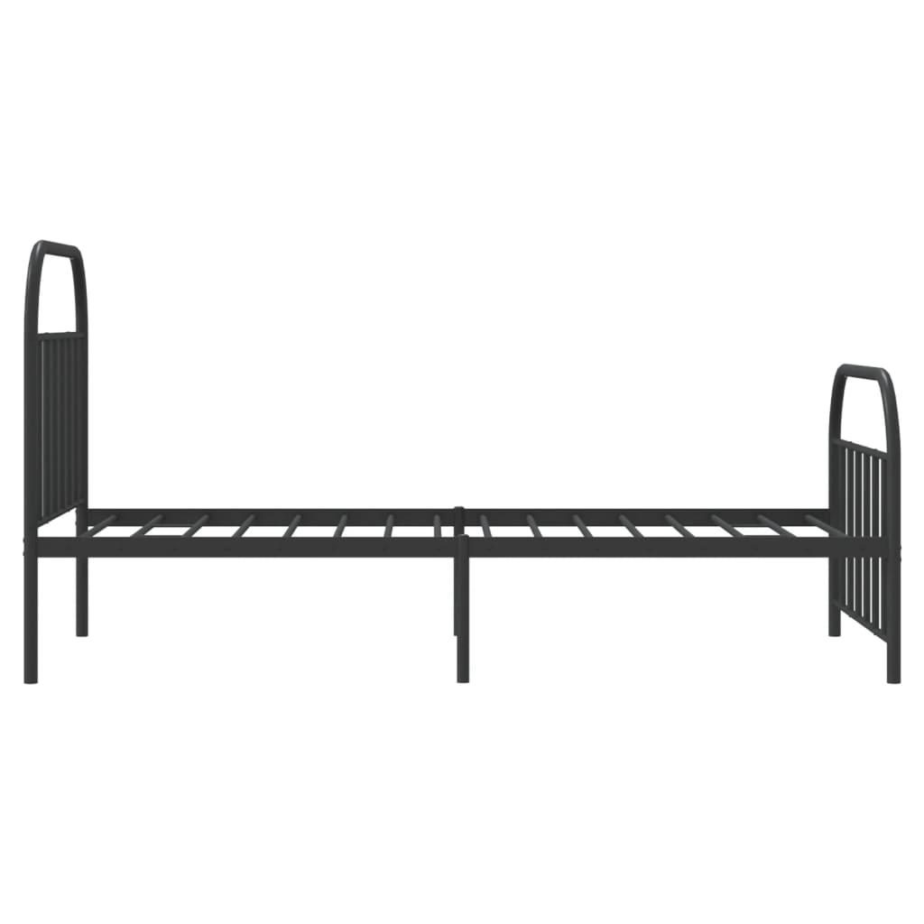 Metal Bed Frame without Mattress with Footboard Black 107x203 cm King Single