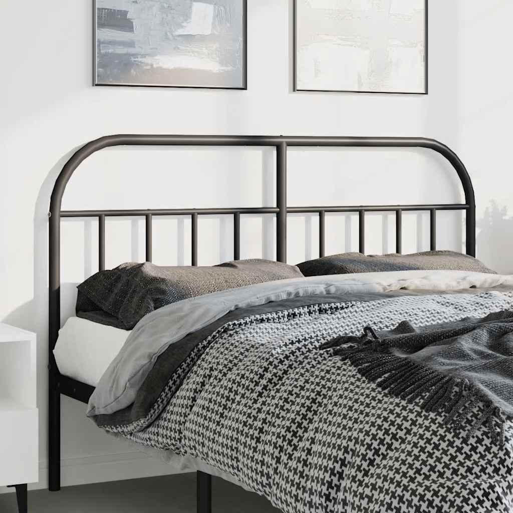 Metal Replace Headboard Black 135 cm