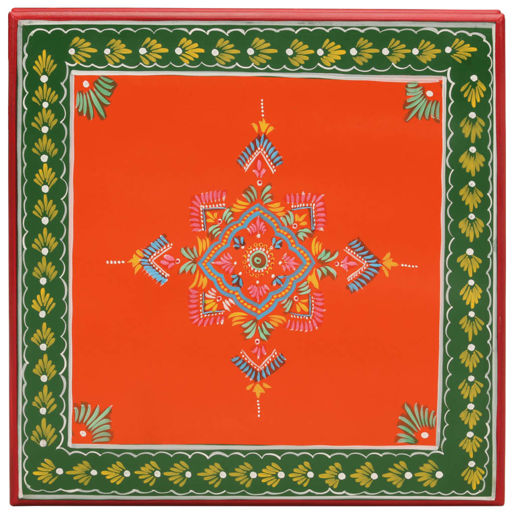 Coffee Table Orange Hand Painted Solid Wood Mango