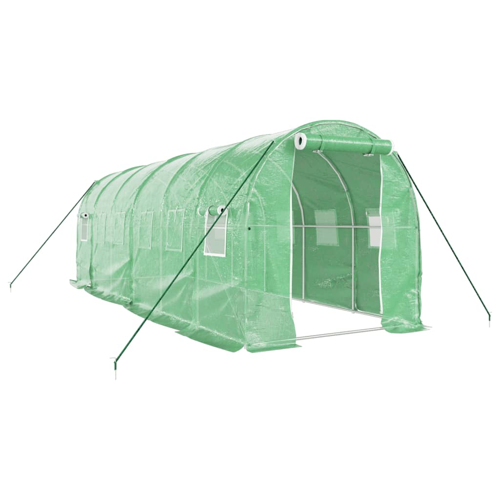 Greenhouse with Steel Frame Green 12 m? 6x2x2 m
