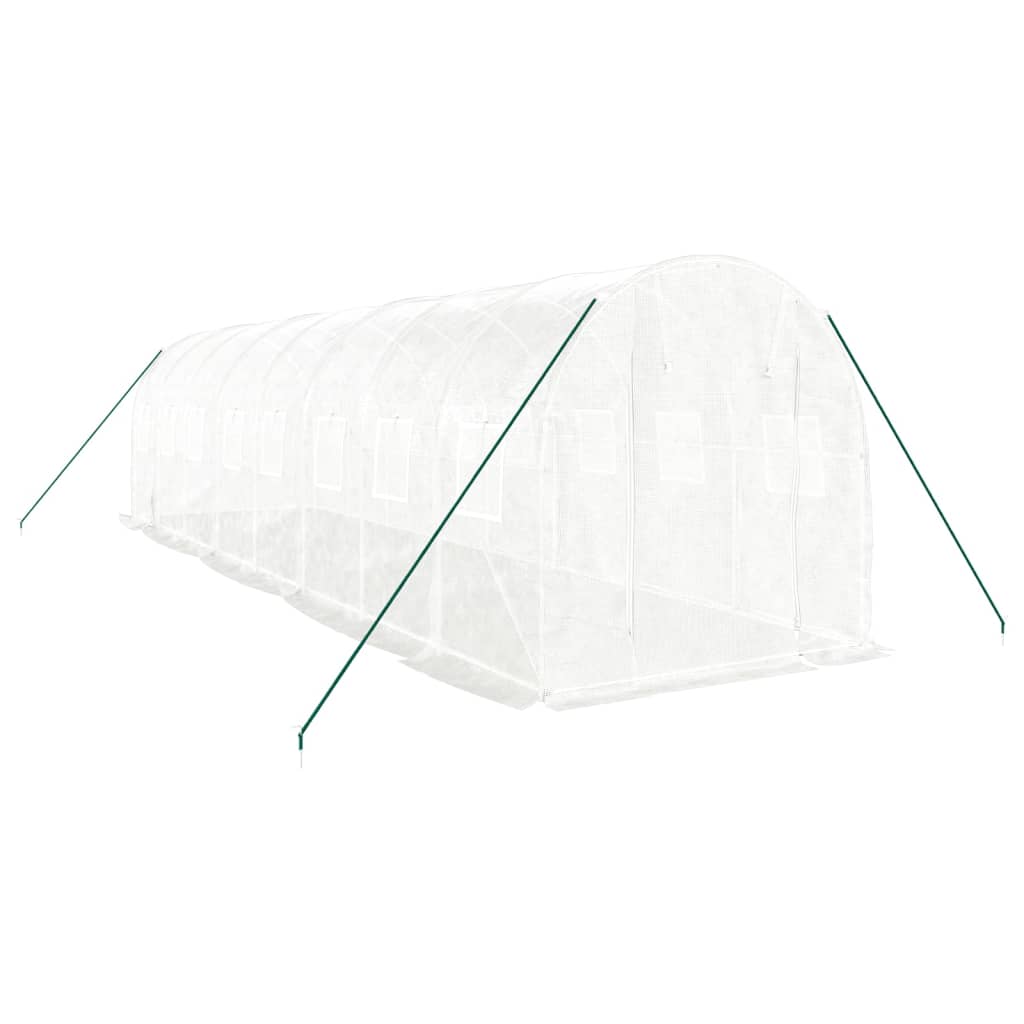 Greenhouse with Steel Frame White 16 m? 8x2x2 m