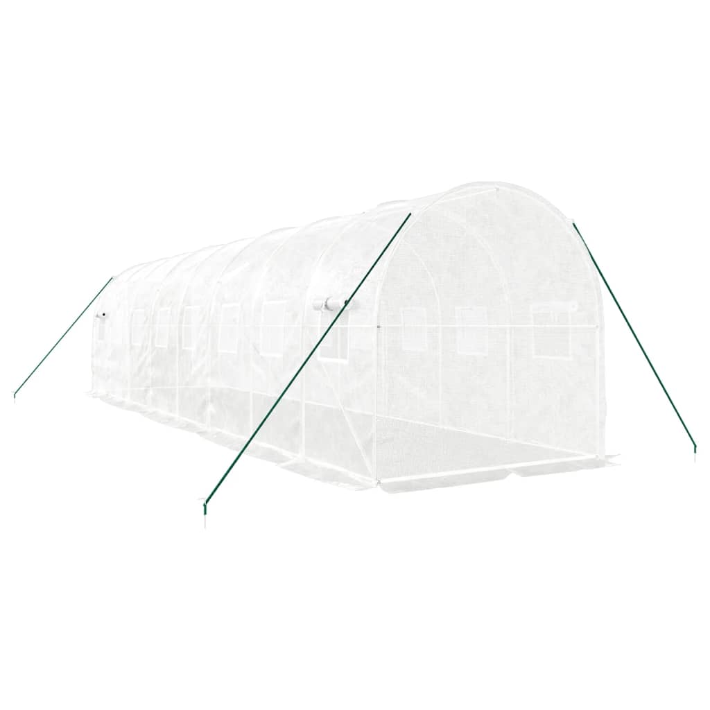 Greenhouse with Steel Frame White 16 m? 8x2x2 m