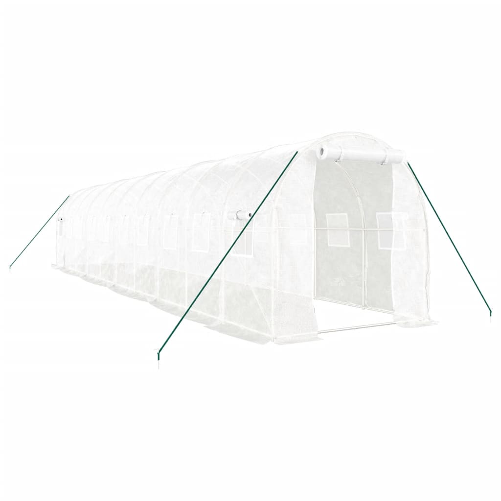 Greenhouse with Steel Frame White 20 m? 10x2x2 m