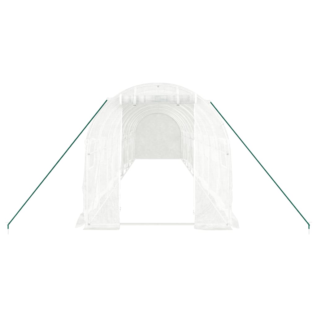 Greenhouse with Steel Frame White 20 m? 10x2x2 m