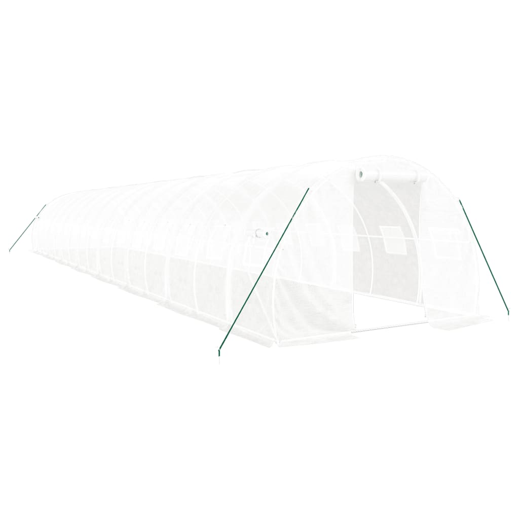 Greenhouse with Steel Frame White 48 m² 16x3x2 m