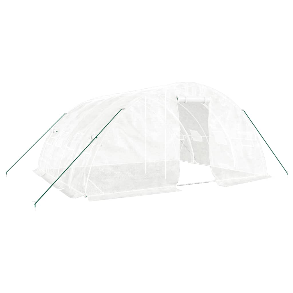 Greenhouse with Steel Frame White 20 m? 5x4x2.3 m