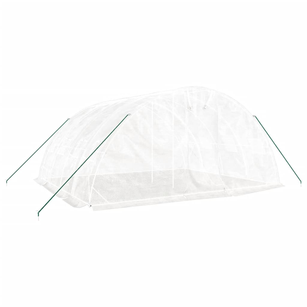 Greenhouse with Steel Frame White 20 m? 5x4x2.3 m