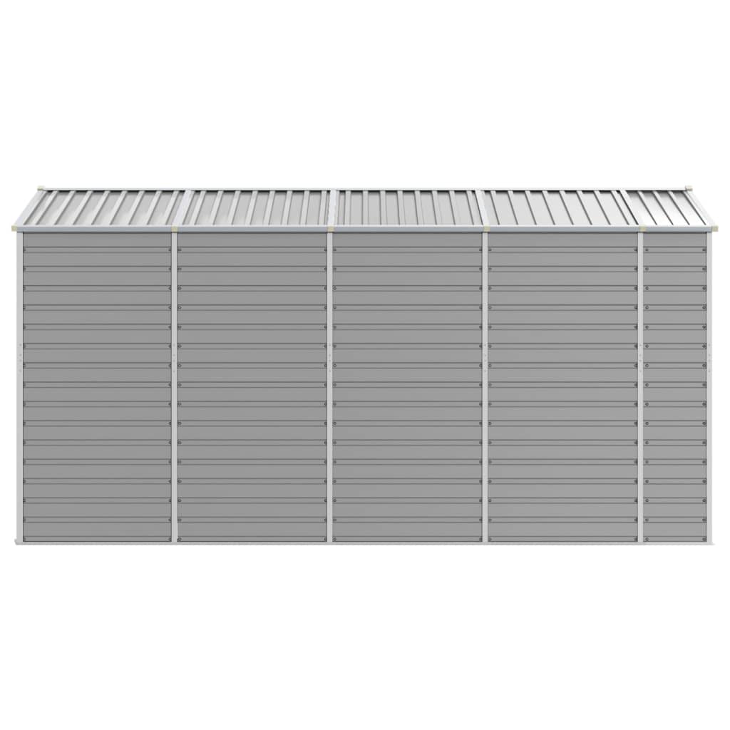 Garden Shed Light Grey 191x385x198 cm Galvanised Steel