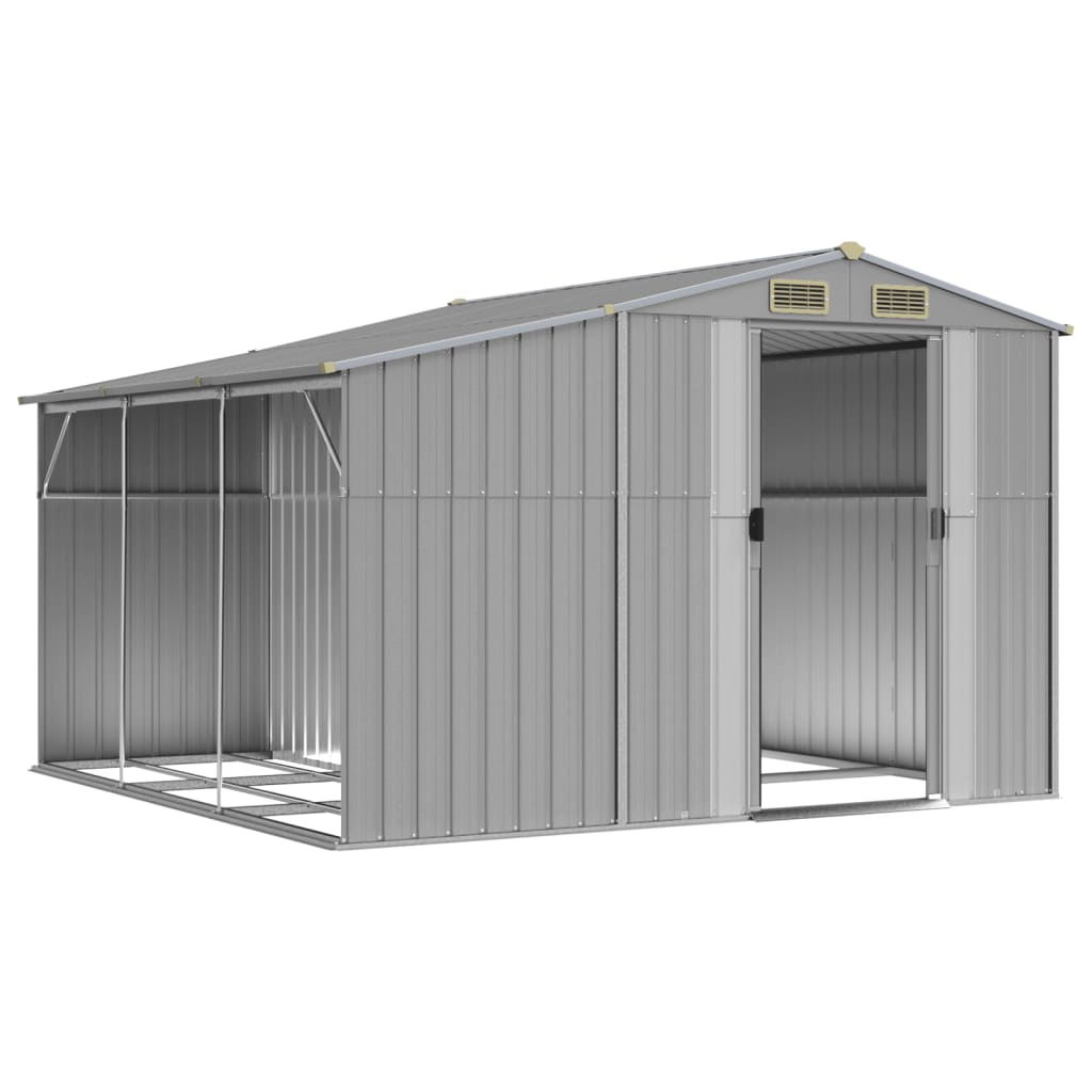 Garden Shed Grey 277x279x179 cm Galvanised Steel