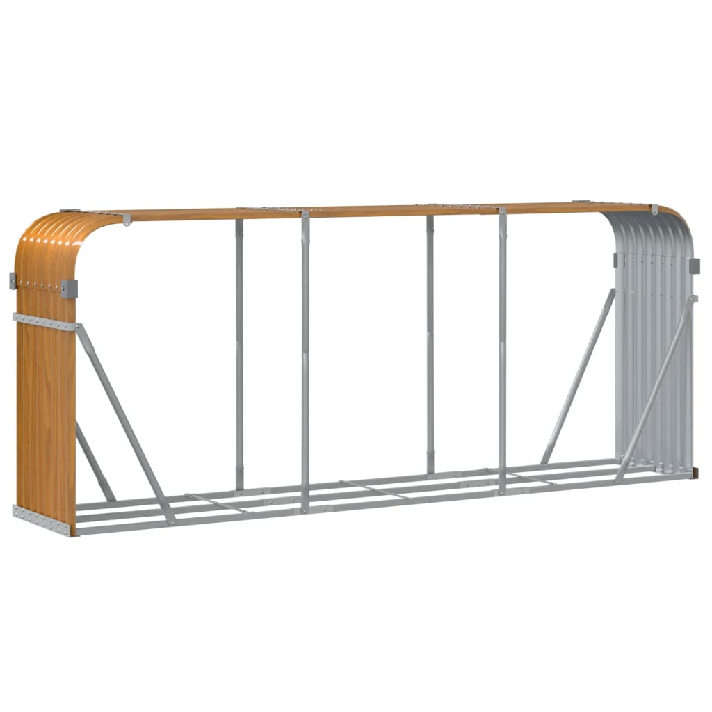 Log Holder Wood Look 234x45x100 cm Galvanised Steel