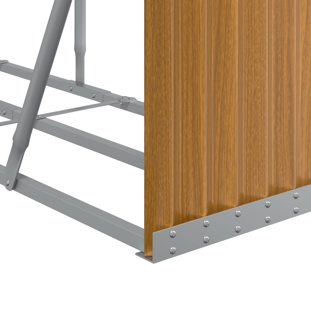 Log Holder Wood Look 300x45x100 cm Galvanised Steel