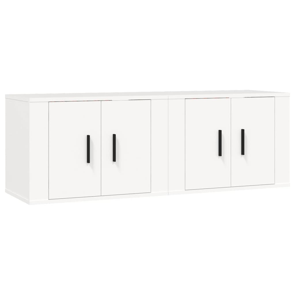 2 Piece Wall-mounted TV Cabinet Set White 57x34,5x40 cm