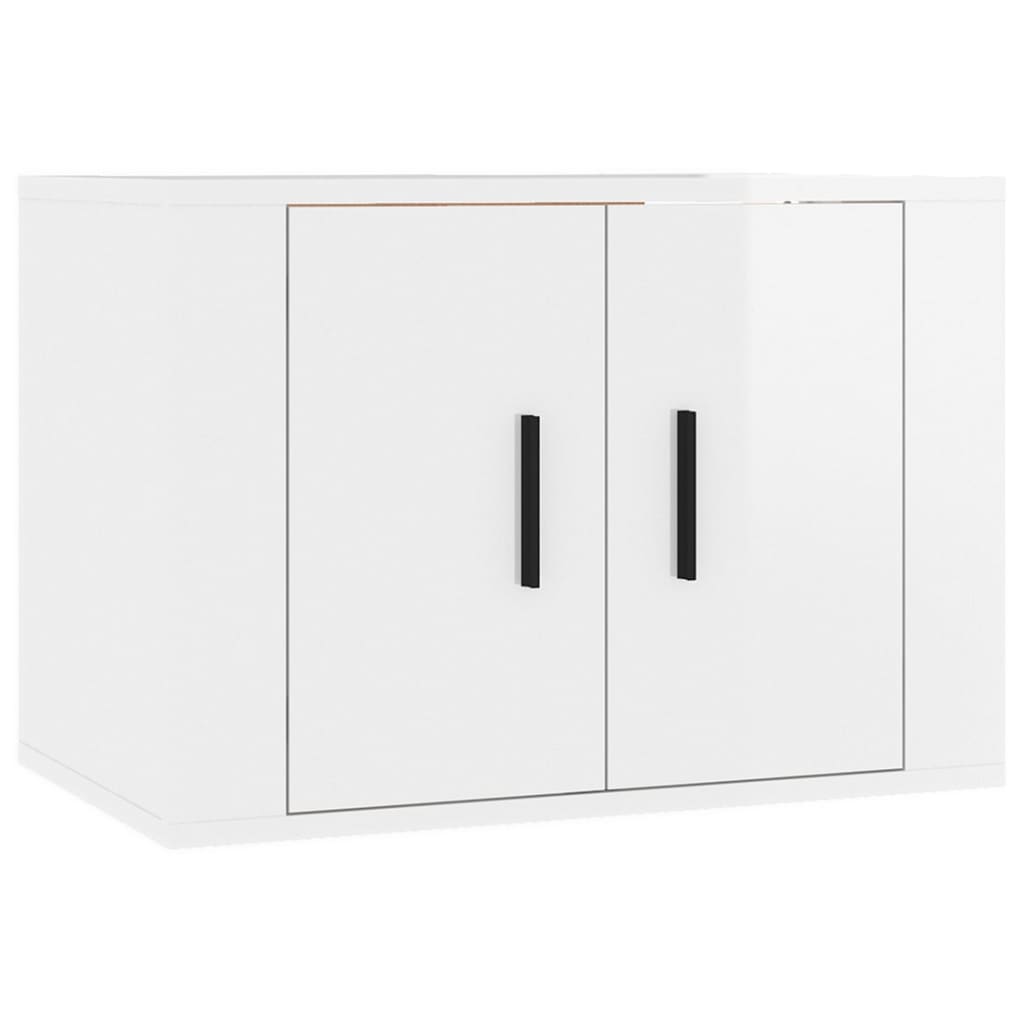 2 Piece Wall-mounted TV Cabinet Set High Gloss White 57x34,5x40 cm