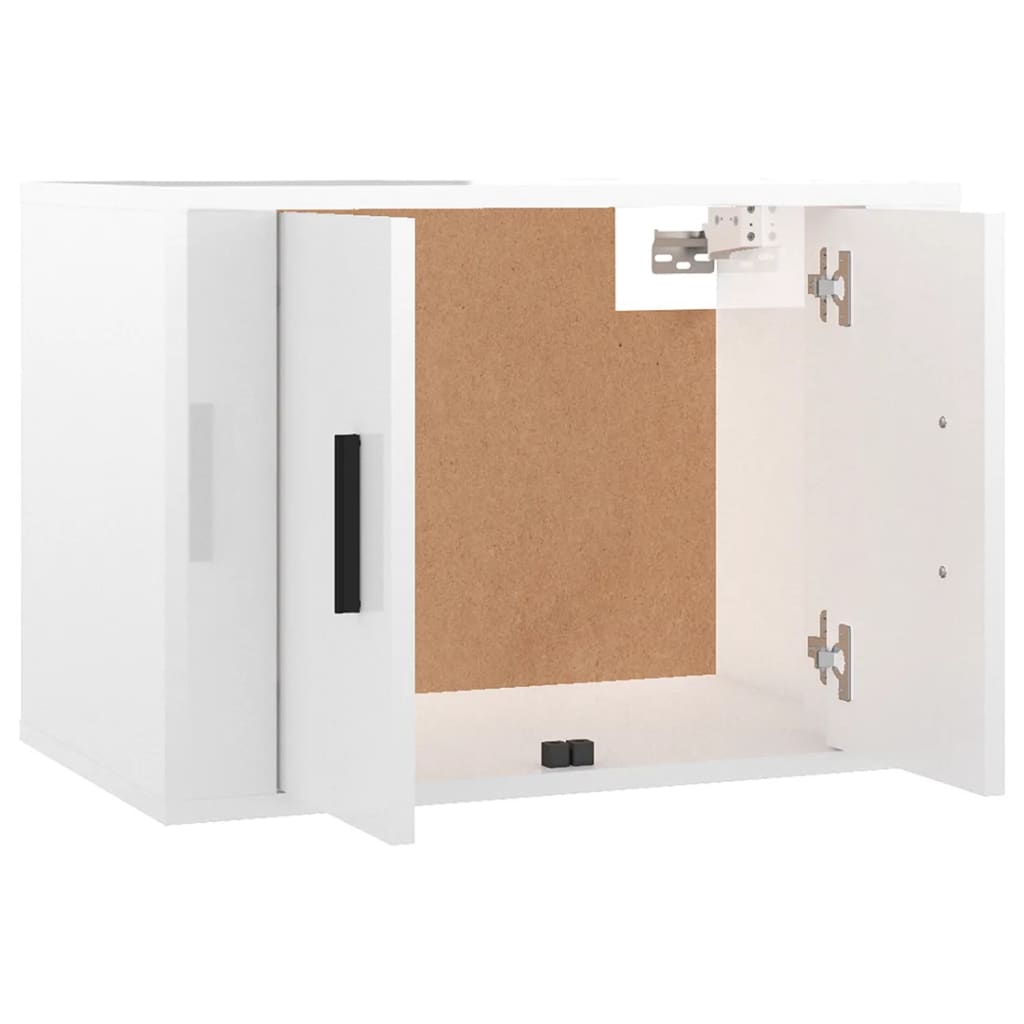 2 Piece Wall-mounted TV Cabinet Set High Gloss White 57x34,5x40 cm