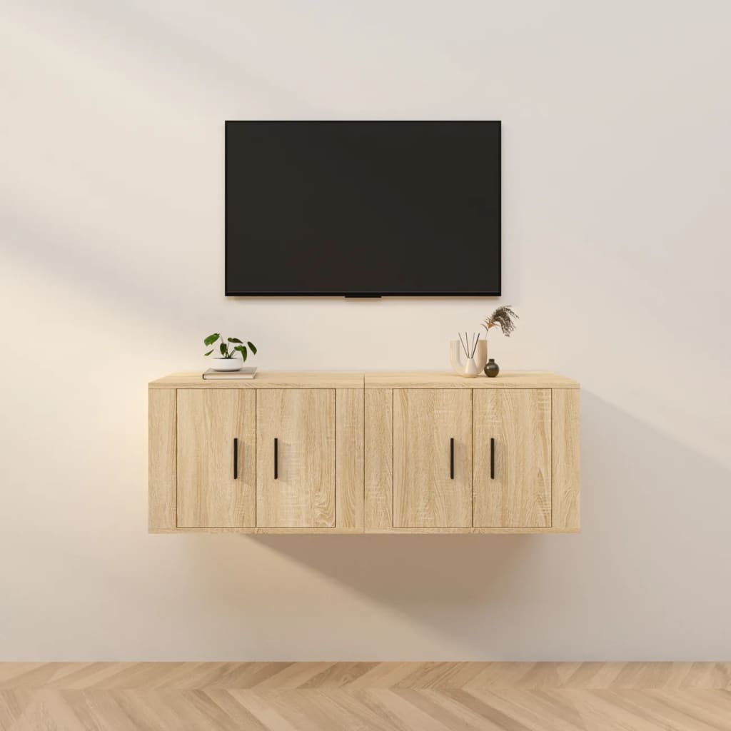 Wall-mounted TV Cabinets 2 pcs Sonoma Oak 57x34.5x40 cm