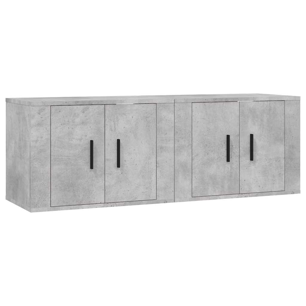 2 Piece Wall-mounted TV Cabinet Set Concrete Grey 57x34,5x40 cm