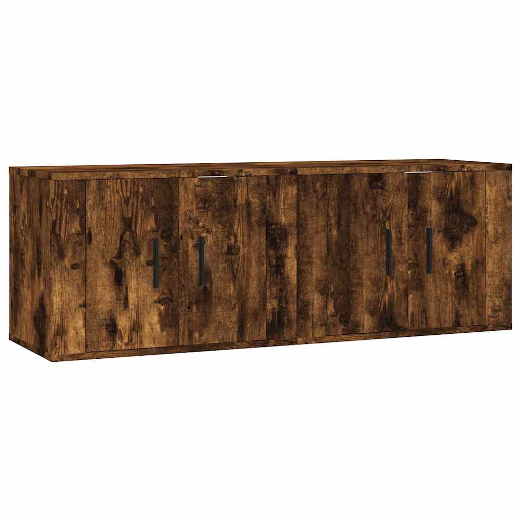 2 Piece Wall-mounted TV Cabinet Set Smoked Oak 57x34,5x40 cm