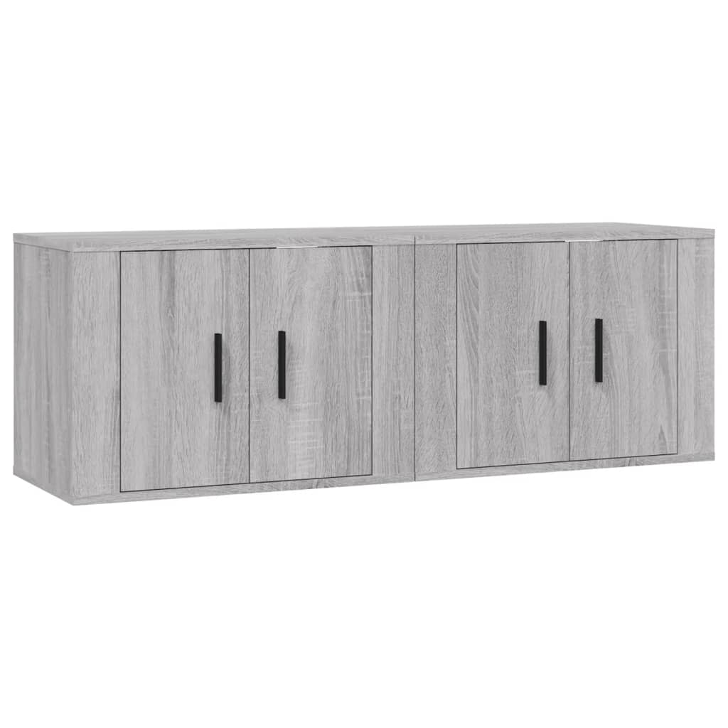 2 Piece Wall-mounted TV Cabinet Set Grey Sonoma 57x34,5x40 cm