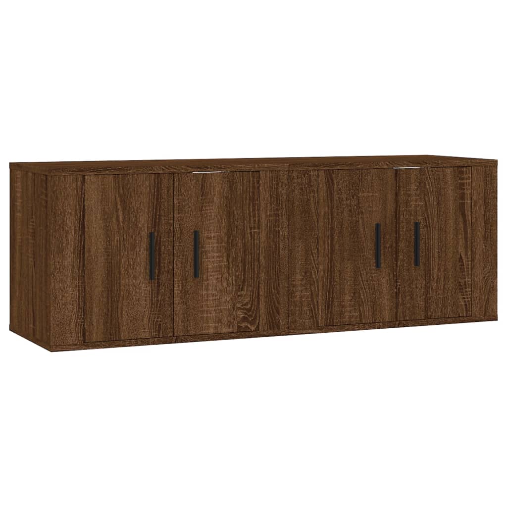 2 Piece Wall-mounted TV Cabinet Set Brown Oak 57x34,5x40 cm