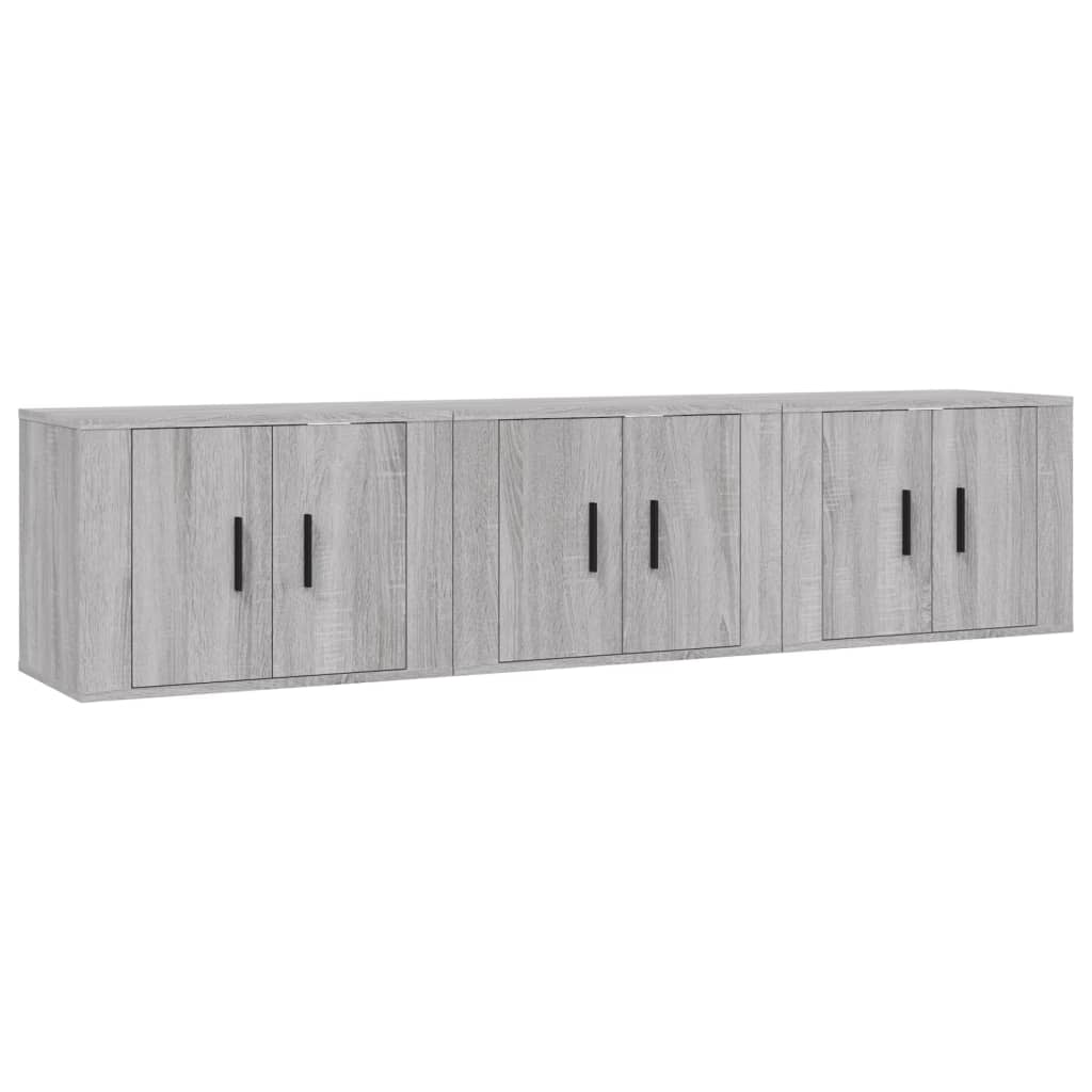 Wall-mounted TV Cabinets 3 pcs Grey Sonoma 57x34.5x40 cm
