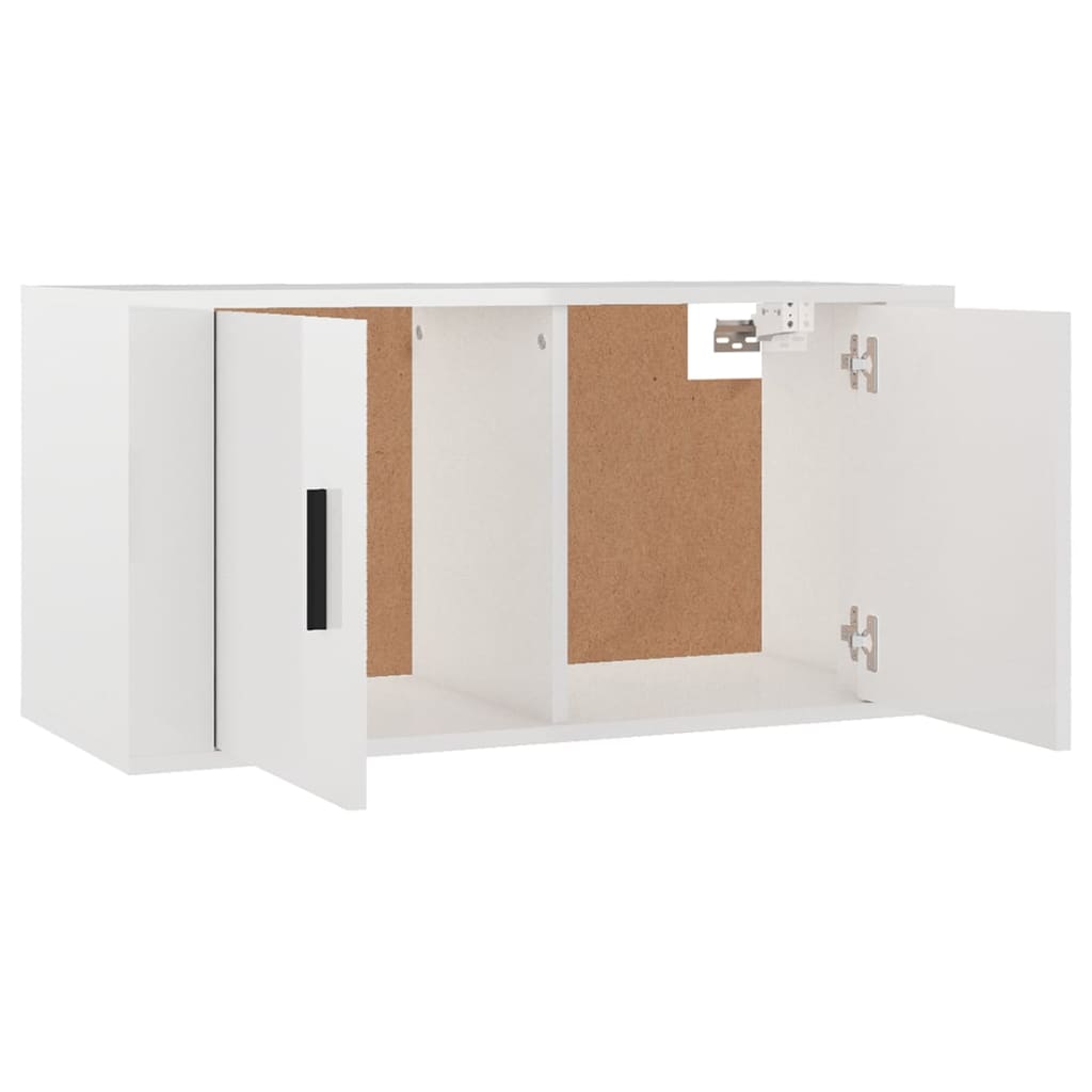 2 Piece Wall-mounted TV Cabinet Set High Gloss White 80x34,5x40 cm