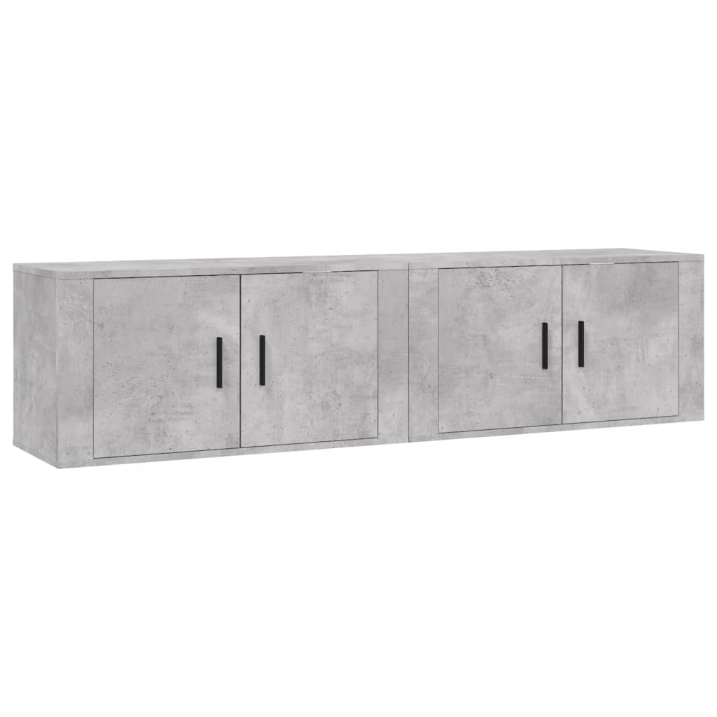 2 Piece Wall-mounted TV Cabinet Set Concrete Grey 80x34,5x40 cm