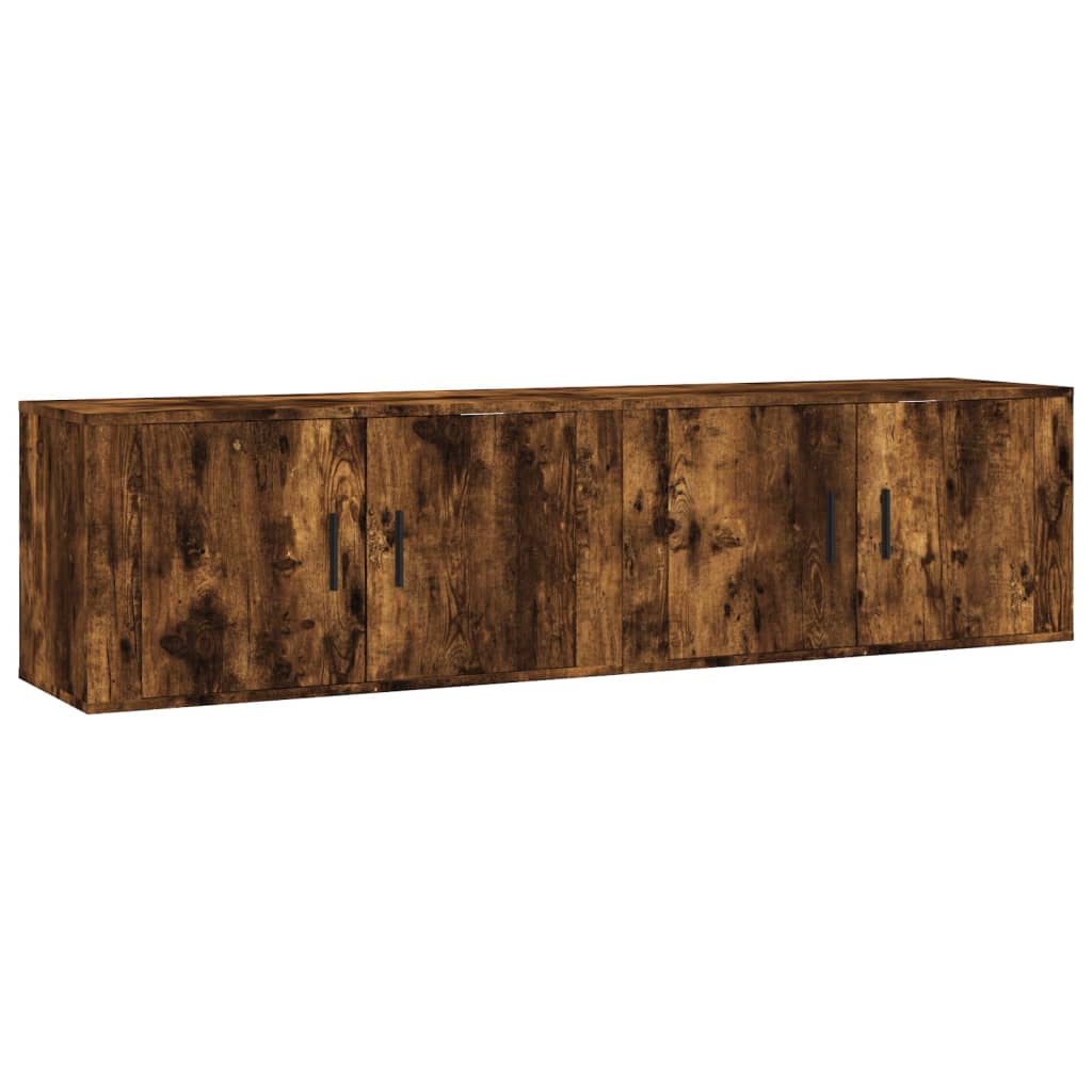 2 Piece Wall-mounted TV Cabinet Set Smoked Oak 80x34,5x40 cm