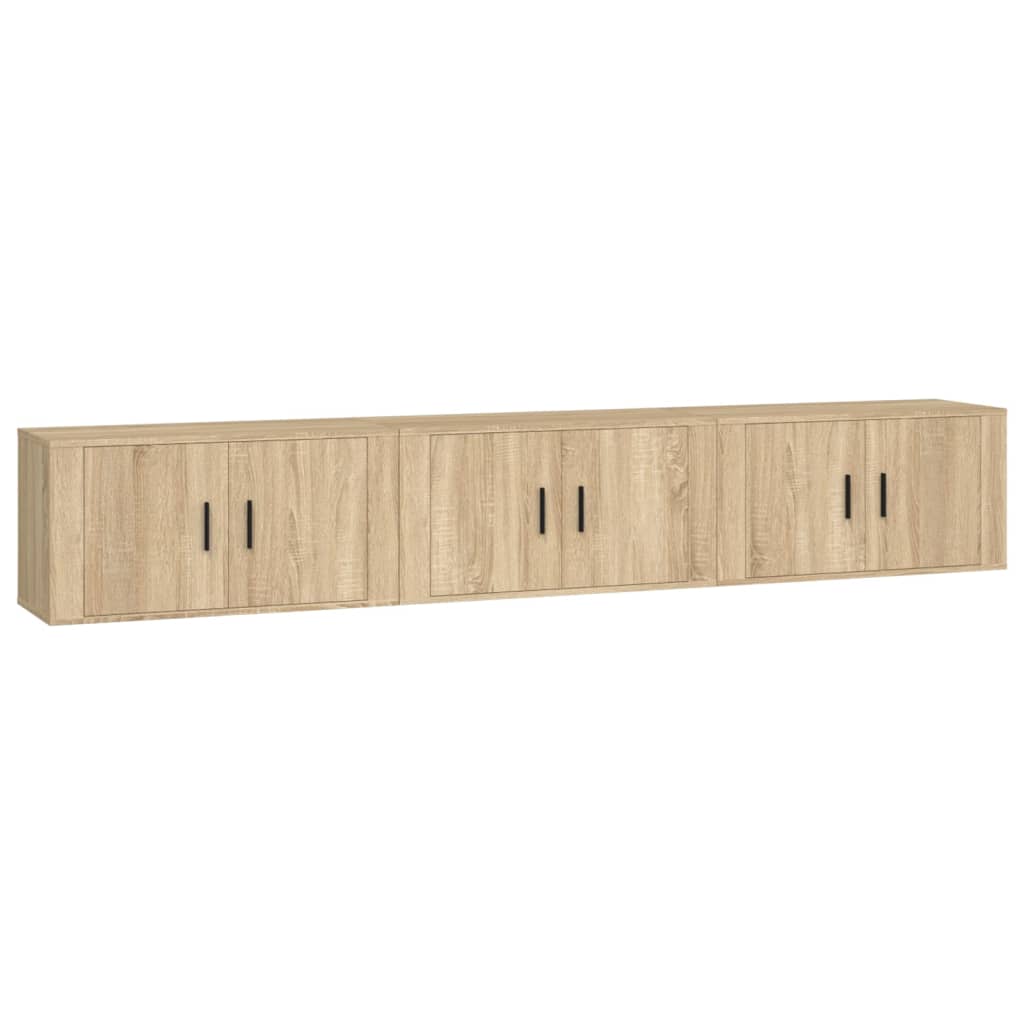 Wall-mounted TV Cabinets 3 pcs Sonoma Oak 80x34.5x40 cm