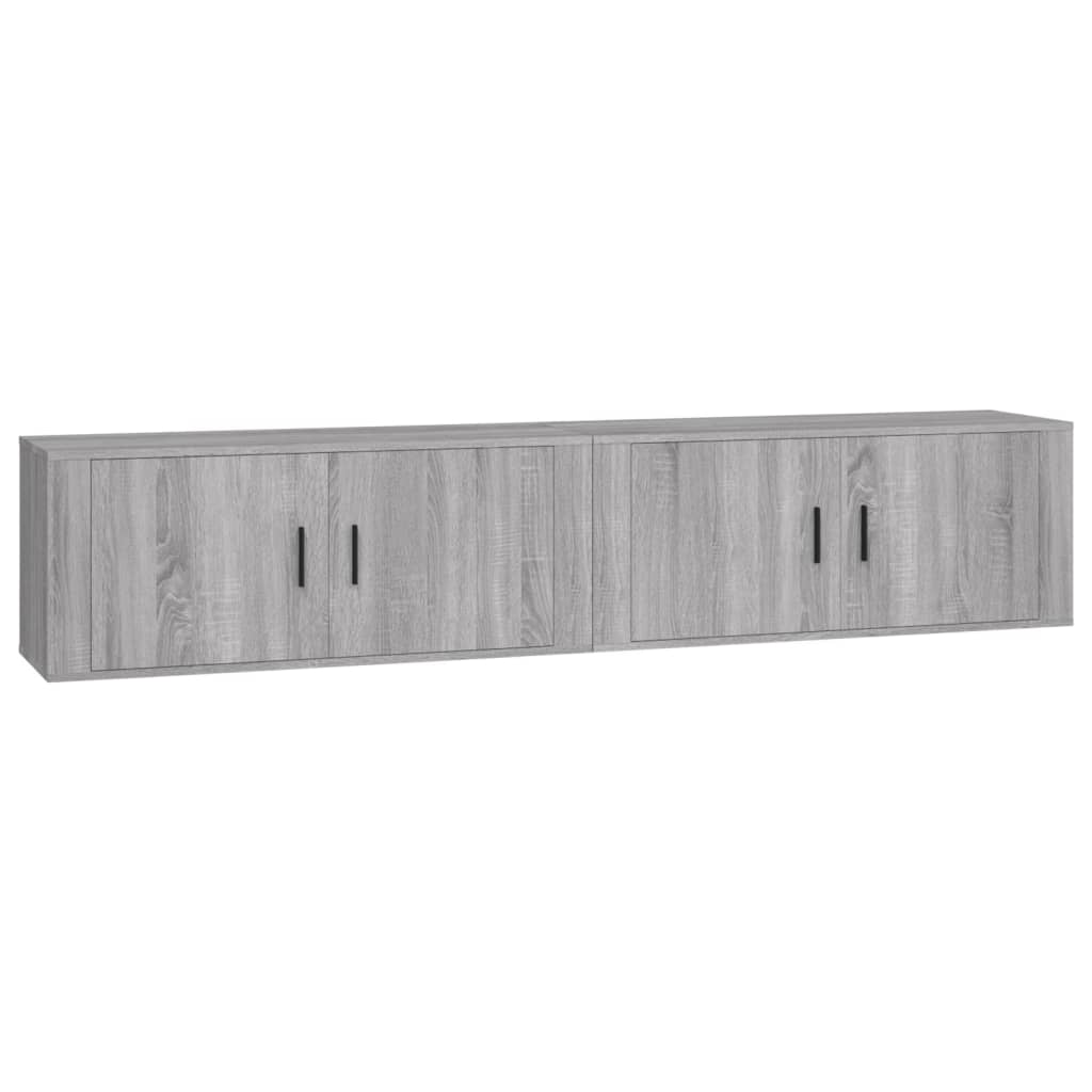 2 Piece Wall-mounted TV Cabinet Set Grey Sonoma 100x34,5x40 cm