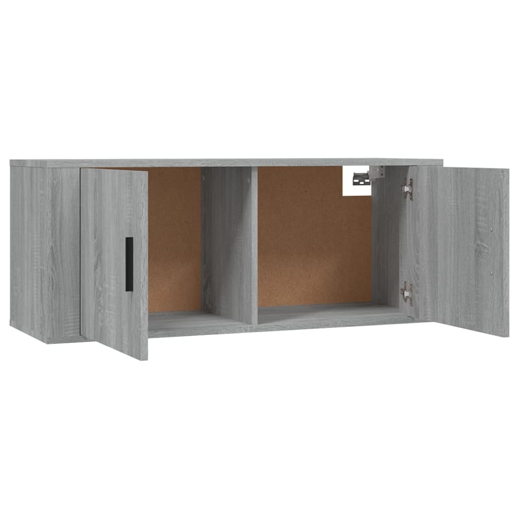 2 Piece Wall-mounted TV Cabinet Set Grey Sonoma 100x34,5x40 cm