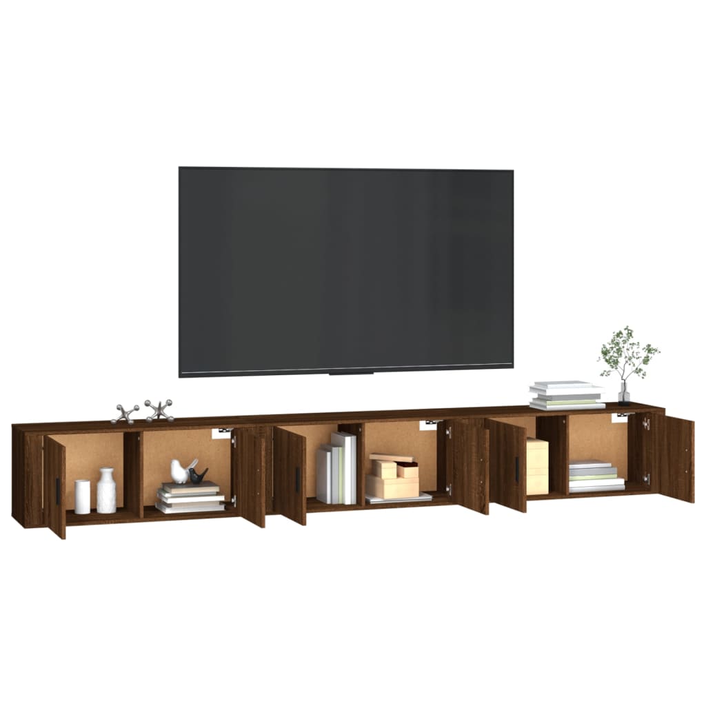 Wall-mounted TV Cabinets 3 pcs Brown Oak 100x34.5x40 cm