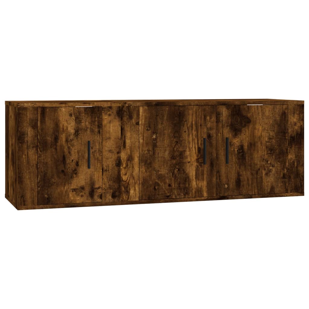 2 Piece TV Cabinet Set Smoked Oak Engineered Wood