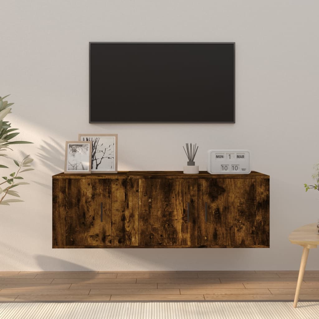 2 Piece TV Cabinet Set Smoked Oak Engineered Wood