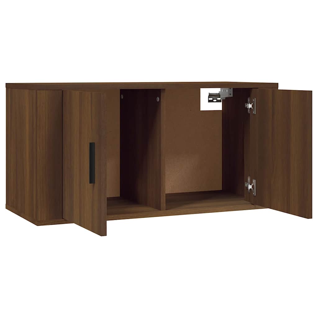 2 Piece TV Cabinet Set Brown Oak Engineered Wood