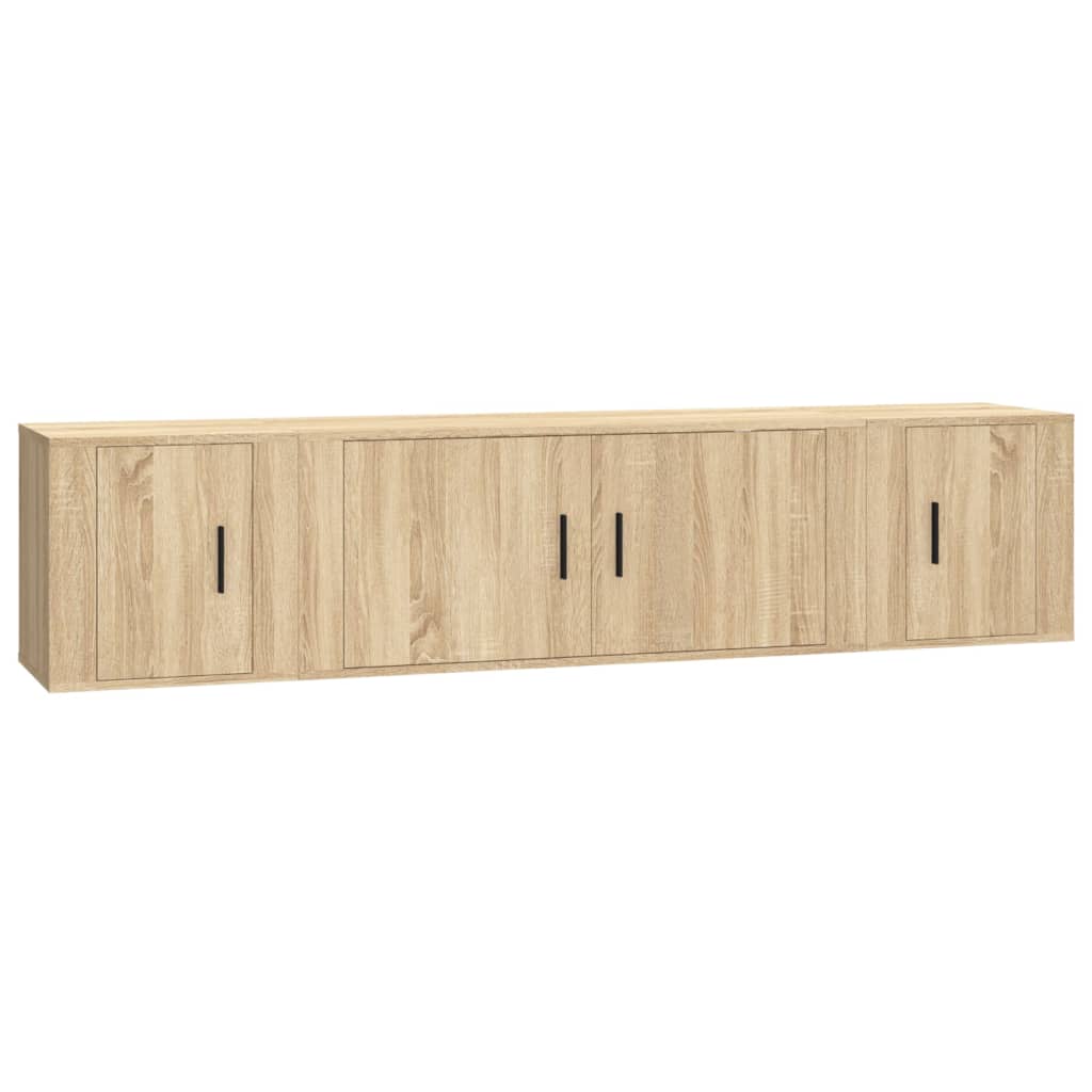 3 Piece TV Cabinet Set Sonoma Oak Engineered Wood