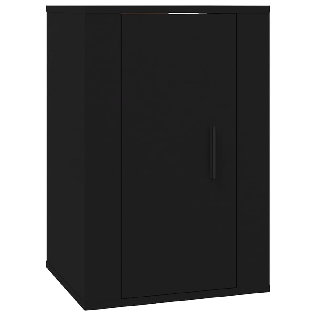 4 Piece TV Cabinet Set Black Engineered Wood